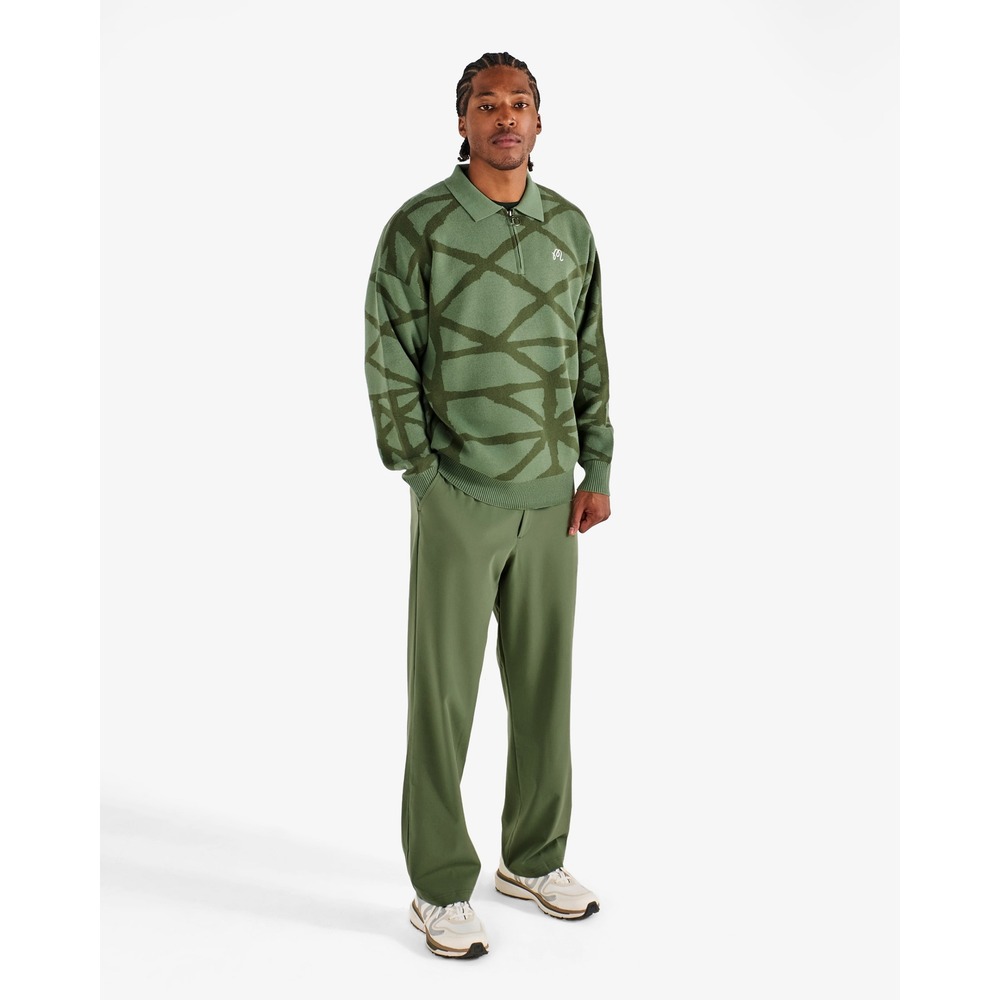 Malbon Golf Condore Coolcore Mens Olive Green Elastic Waist Pants Size M Tech